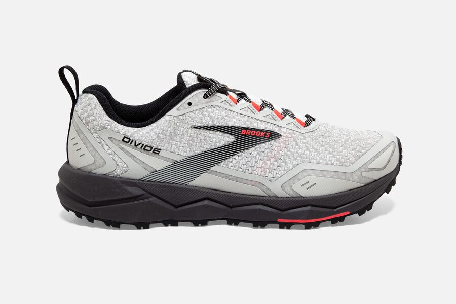 Brooks Divide Womens Australia - Trail Running Shoes - White/Grey/Coral (128-TAXGP)